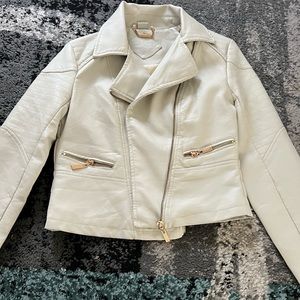 XS Women’s Khaki/Beige Leather Jacket